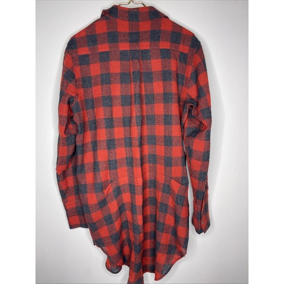 Mens Ann Demeulemeester Red‎ Black Buffalo Check Plaid Wool Button Down Shirt M - Picture 4 of 6